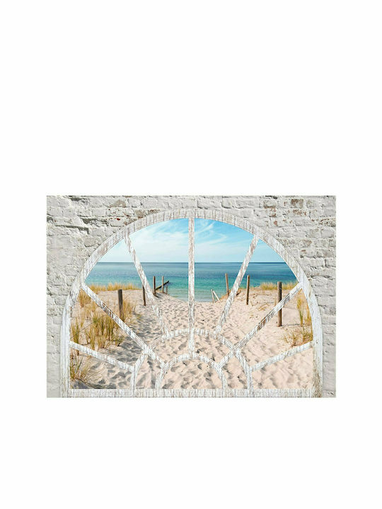 Fototapet de Perete 150x105cm Window View - Beach Tesatura Bej