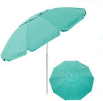 Formă în U Umbrelă de plajă Τιρκουάζ Cu diametrul de 2.25m cu protecție UV și ventilator Verde