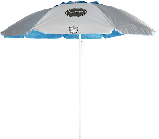 Campo Kerry 200 Folding Beach Umbrella Diameter 1.9m with UV Protection and Air Duct Blue
