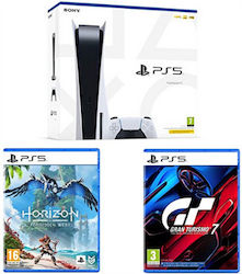 Sony PlayStation 5 με DualSense Wireless Controller & Horizon Forbidden West Standard Edition & Gran Turismo 7