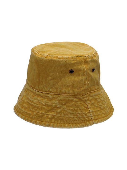 Κώνος Τζιν πετροπλυμένο Κίτρινο Καπέλο Βαμβακερό για γυναίκες