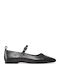 Leather Pointy Ballerinas Delia Black