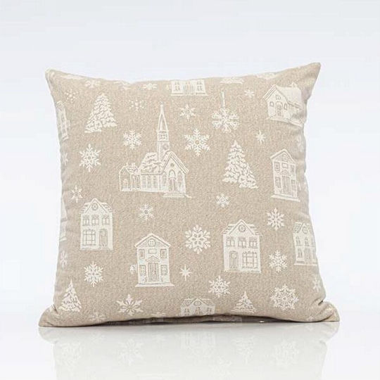 Eurolamp Christmas Decorative Pillow Square Beige 40x40cm