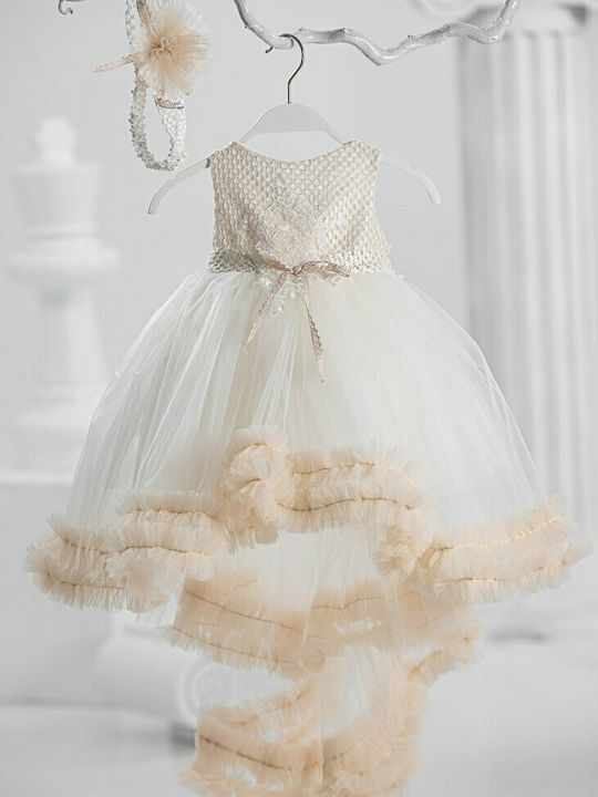Vinte li Ecru Baptism Dress made of Tulle