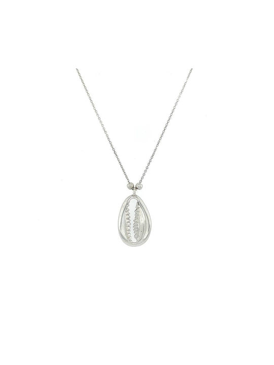 Women's necklace, silver (925°), shell