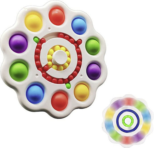 Pop it Fidget Silikon Anti Stress Pop It & Spinner 3in1 - Bubble Magic Dish Weiß