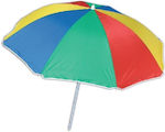 36853 Foldable Beach Umbrella Metallic Diameter 1.8m Multicolor