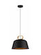 Viokef Clip Μοντέρνο Κρεμαστό Φωτιστικό Μονόφωτο Καμπάνα με Ντουί E27 σε Μαύρο Χρώμα