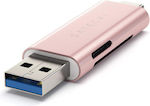 Satechi Card Reader USB 3.0 Type-C για SD/microSD Rose Gold