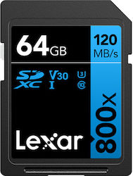 Lexar Professional Blue Series SDXC 64GB Class 10 U3 V30 UHS-I