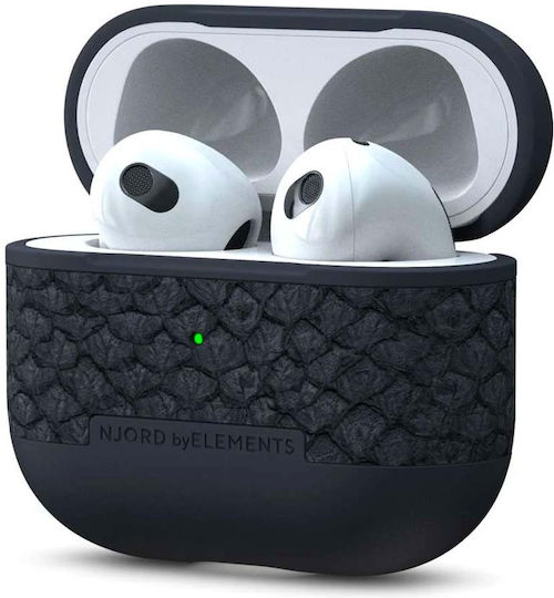 Njord Vindur Leather / Silicone Case Dark Grey for Apple AirPods 3