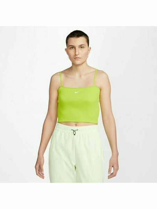 Nike Essential Women's Sport Cotton Blouse Spaghetti Strap Green DM6737-321