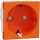 Schneider Electric Unica Single Power Safety Socket Orange