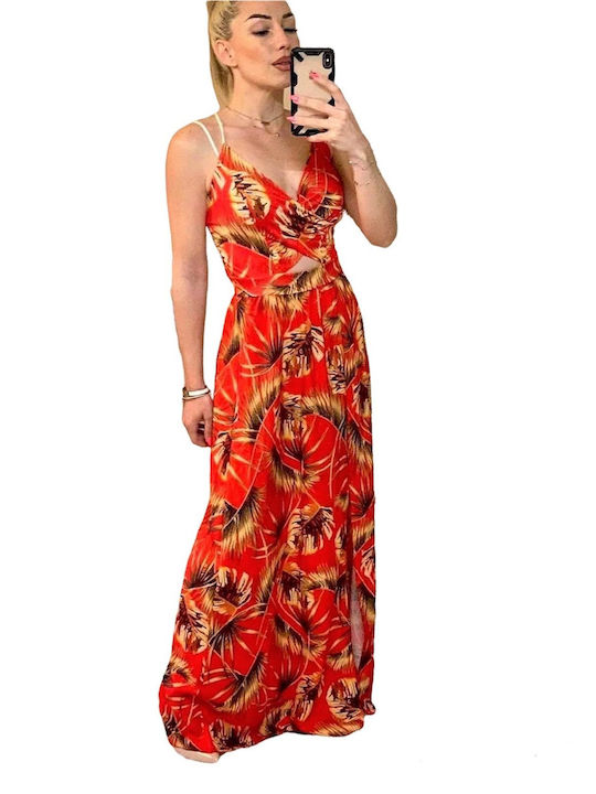 Maxi Floral Dress orange