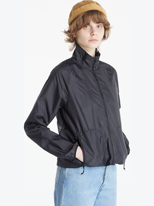Originals Women's Running Short Sports Jacket Windproof for Spring or Autumn Black