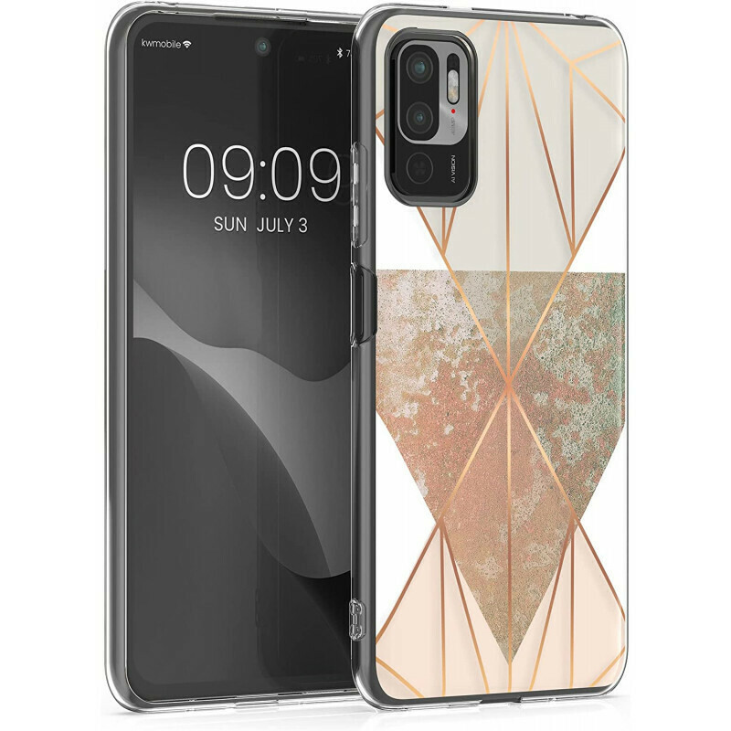 KWmobile Back Cover Σιλικόνης Beige / Rose Gold / White (Redmi Note 10 5G / Poco M3 Pro