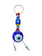 Kostibas Fashion Handmade Metallic Eye Keychain Blue