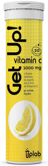 Uplab Pharmaceuticals Get Up Vitamin C Βιταμίνη για Ενίσχυση του Ανοσοποιητικού, τo Δέρμα & Αντιοξειδωτική δράση 1000mg Λεμόνι 20 αναβράζοντα δισκία