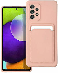 Forcell Card Umschlag Rückseite Silikon Rosa (Galaxy A52 / A52s)