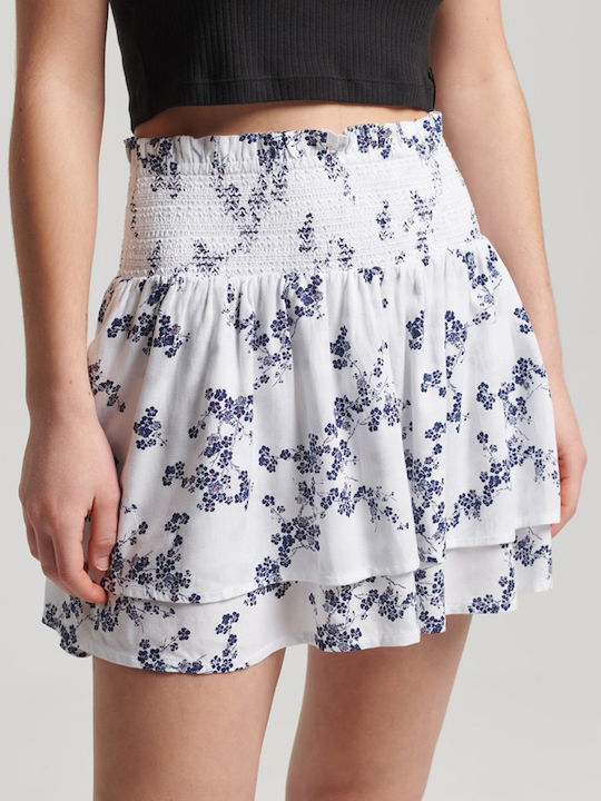 Superdry High-waisted Mini Skirt Floral White