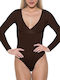 Frauen Bodysuit Braun