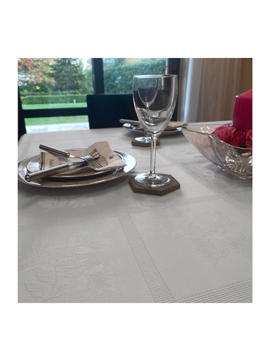 Palatex Πετσέτα Φαγητού Σετ 6τμχ Athina White 53x53εκ.