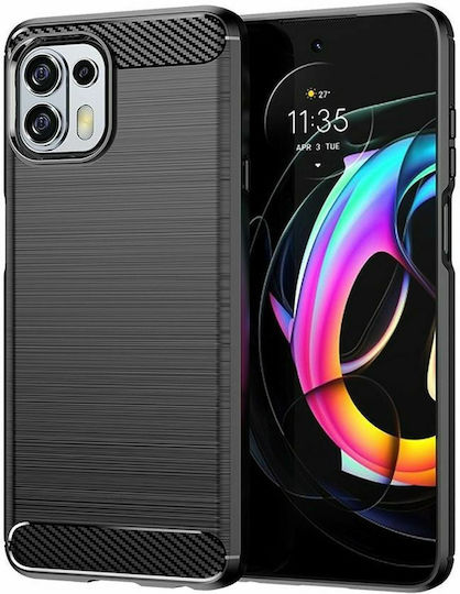 Carbon Fiber Back Cover Silicon Negru (Edge 20 Lite)