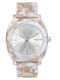 Nixon Time Teller Acetate Γυναικείο Ρολόι 40mm Μπαταρίας με Ροζ Καουτσούκ Λουράκι