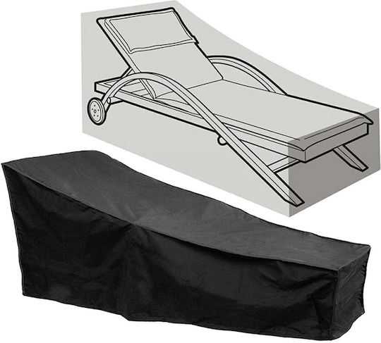 Husă Impermeabilă De Protecție Pentru Chaise Lounge 210x75x80cm În Culoare Neagră