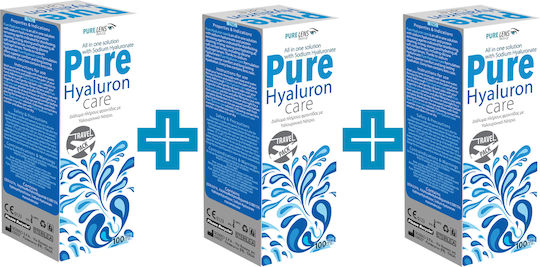 Pure Lens Hyaluron Care Contact Lens Solution 3x100ml