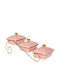 Keskor Metallic Dessert Divided Serving Tray with 3 Slots Pink-Gold 34x14x15cm