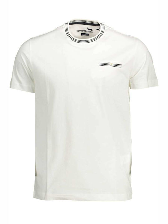 Harmont & Blaine T-shirt Bărbătesc cu Mânecă Scurtă Alb