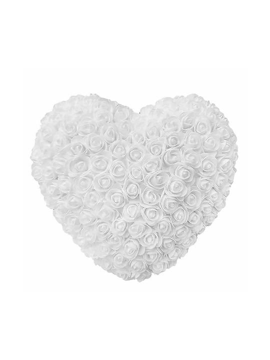 HOMie Καρδιά από Τεχνητά Τριαντάφυλλα 422983 Λευκή 30cm Σε Κουτί |  Skroutz.gr