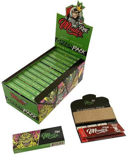 Monkey King Green Alien Foițe de Țigări Rulate Slim King Size cu Hârtie de țigări 32 foi 1buc