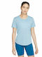 Nike One Damen Sportlich T-shirt Dri-Fit Hellblau