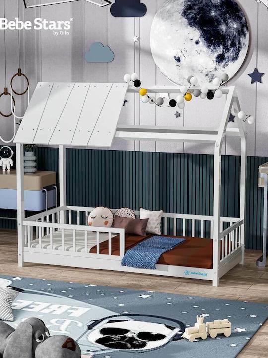 Παιδικό Κρεβάτι Τύπου Montessori Μονό για Στρώμα 90x200cm Λευκό Sky
