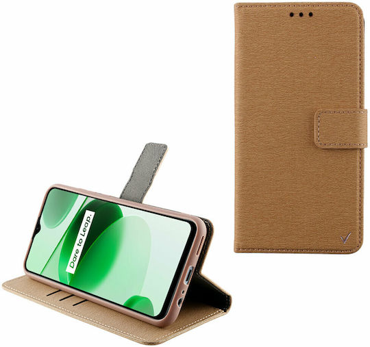 Volte-Tel Allure Magnet Wallet Δερματίνης Χρυσό (Realme C35)