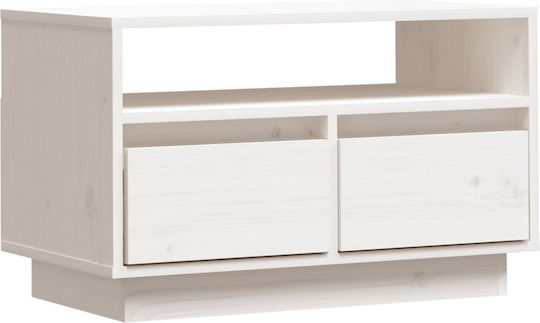 Stand TV Din Lemn Masiv Alb L60xA35xÎ37cm