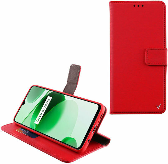 Volte-Tel Allure Magnet Brieftasche Synthetisches Leder Rot (Realme C35)