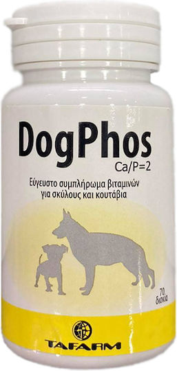 Tafarm Dog Phos Ca/P=2 Kalzium für Hunde in Tablettenform 70 Registerkarten für die allgemeine Gesundheit