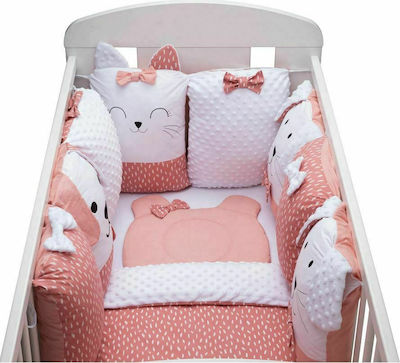 FreeOn Baby Crib Bedding Set Animals 12pcs Pink