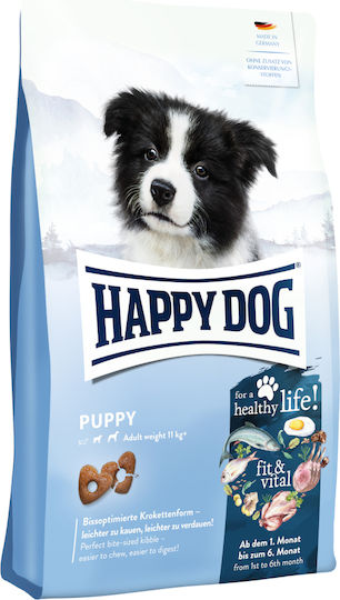 Happy Dog Fit & Vital 10kg Dry Food for Medium & Large Breed Puppies with Poultry, Rice, Meat, Fish, Apple, Lamb, Tuna, Salmon and Liver