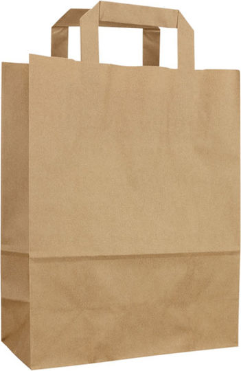 Eco Paper Gift Bag 32x17x31cm Brown with Flat Handle Paper Bag for Gift Brown 31x17x32cm.