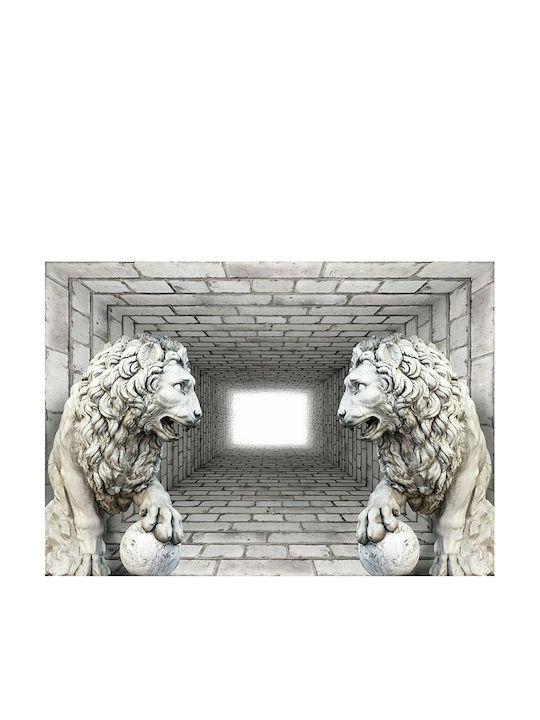 Autocolantă Fototapet de Perete 147x105cm Stone Lions Bej