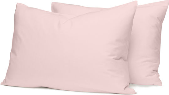 Palatex Duvet Cover Set Cotton Single with Pillowcase 160x250 Solid Crystal Pink