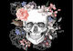 Fototapet de Perete 400x280cm Skull and Flowers Tesatura