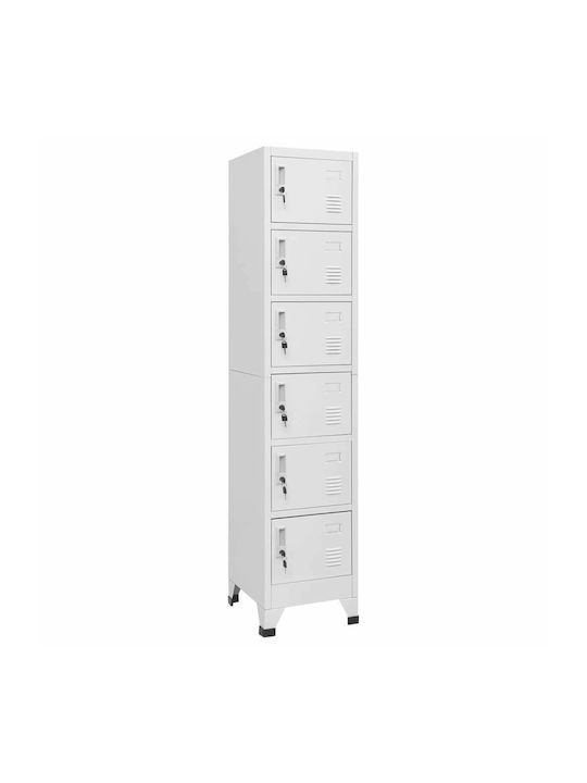 Locker Metal with 5 Cabinets Light Grey 38x40x1...