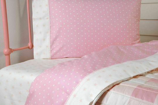 Down Town Home Bettwäsche-Set Einzel Baumwollsatin 507 Stars Pink 175x255cm 3Stück