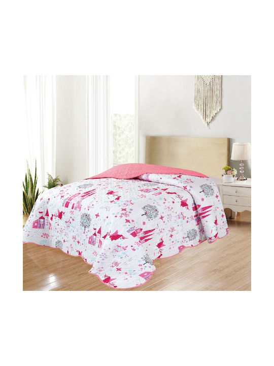 Adam Home Kinder Steppdecke Einzeln Rosa 160x220cm