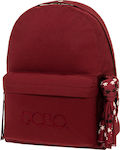 Polo Original Scarf School Bag Backpack Junior High-High School in Burgundy color L31 x W18 x H40cm 23lt 2023